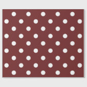 Polka Small White Dots Bright Burgundy Maroon Geschenkpapier (Flach)