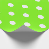Polka Small White Dots Bright Vivid Lime Green Geschenkpapier (Ecke)