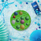 Polka Spheres Light Green Festival Party Pappteller (Party)
