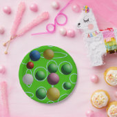 Polka Spheres Light Green Festival Party Pappteller (Party)