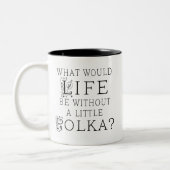 Polka-Tanzen-Geschenk Zweifarbige Tasse (Links)