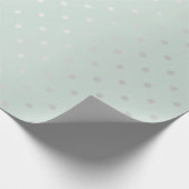 Polka Tiny Small Dots Gray Blue Tiffany Aqua Geschenkpapier (Ecke)
