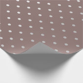 Polka Tiny Small Dots Gray Silver Chocolate Brown Geschenkpapier (Ecke)
