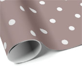 Polka Tiny Small Dots Gray Silver Chocolate Brown Geschenkpapier (Rolleneckpunkt)
