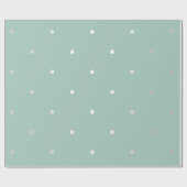 Polka Tiny Small Dots Gray Silver Mint Green VIP Geschenkpapier (Flach)