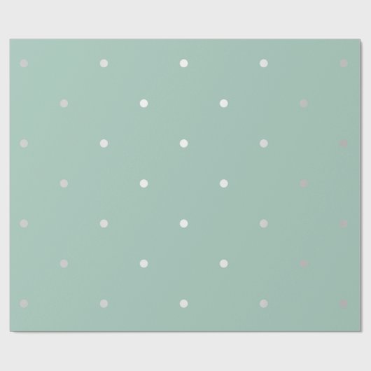 Polka Tiny Small Dots Gray Silver Mint Green VIP Geschenkpapier (Flach)
