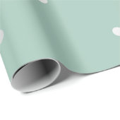 Polka Tiny Small Dots Gray Silver Mint Green VIP Geschenkpapier (Rolleneckpunkt)