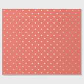 Polka Tiny Small Dots Silver Gray Corry Red Geschenkpapier (Flach)