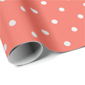 Polka Tiny Small Dots Silver Gray Corry Red Geschenkpapier (Rolleneckpunkt)