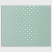Polka Tiny Small Dots Silver Gray Mint Green Paste Geschenkpapier (Flach)