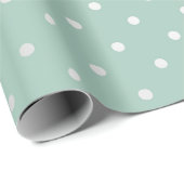 Polka Tiny Small Dots Silver Gray Mint Green Paste Geschenkpapier (Rolleneckpunkt)