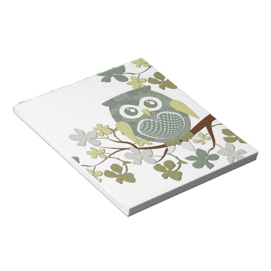Polka Tree Owl Notepad Notizblock (angewinkelt)