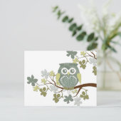 Polka Tree Owl Postcard Postkarte (Stehend Vorderseite)