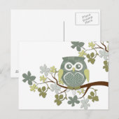 Polka Tree Owl Postcard Postkarte (Vorne/Hinten)