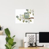 Polka Tree Owl Poster (Heimbüro)
