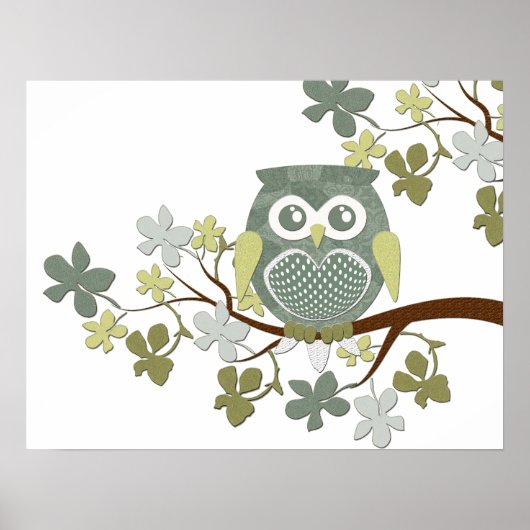 Polka Tree Owl Poster (Vorne)