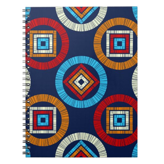 Polka weist ein nahtloses Muster auf. Mosaik ethni Notizblock (Vorderseite)