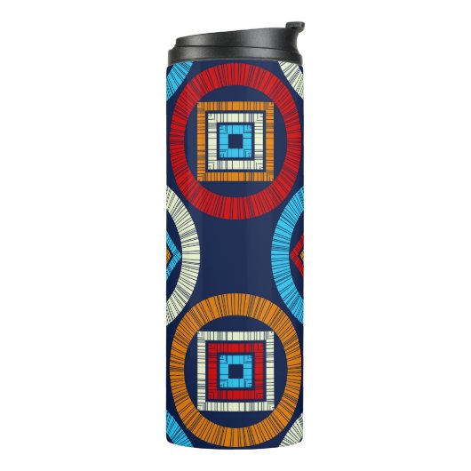 Polka weist ein nahtloses Muster auf. Mosaik ethni Thermosbecher (Nach links gedreht)