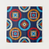 Polka weist ein nahtloses Muster auf. Mosaik ethni Wandteppich (Vorderseite)