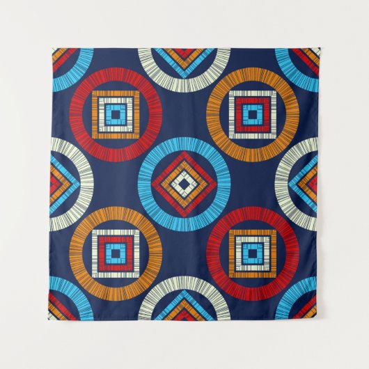 Polka weist ein nahtloses Muster auf. Mosaik ethni Wandteppich (Vorderseite)