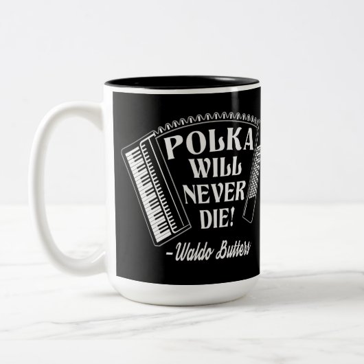 Polka wird niemals Dresdenfans Die Zweifarbige Tasse (Links)