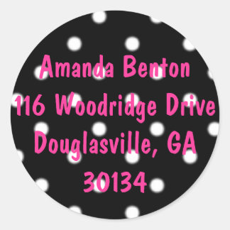 Polkadots, Amanda Benton116 Woodridge Drive.. Runder Aufkleber