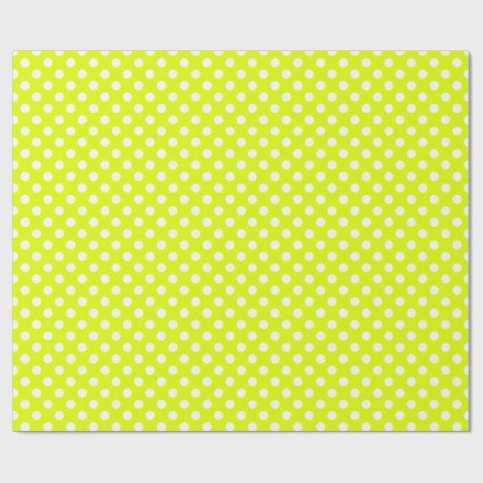 Polkadotted Chartreuse Geschenkpapier (Flach)