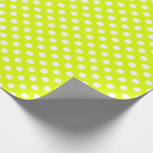 Polkadotted Chartreuse Geschenkpapier (Ecke)