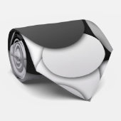 Polkapunkt kreist Krawatte - Schwarzes u. Weiß ein (Gerollt)