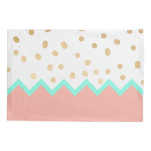 Polkapunkte Minze und Rosa des eleganten Imitats Kissenbezug (Rückseite)