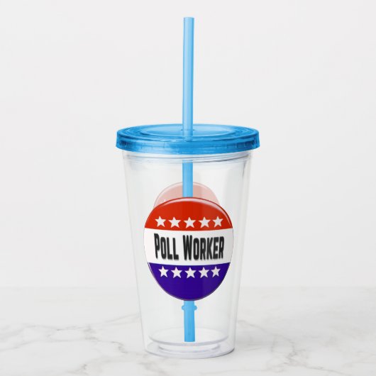 Poll Worker Acryltrinkbecher (Vorderseite)