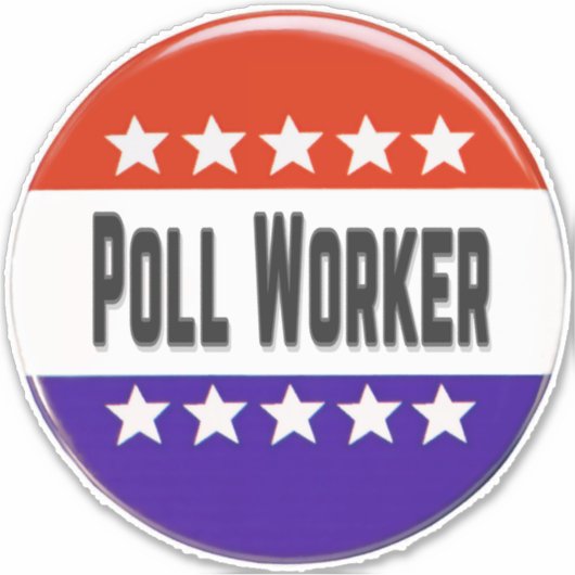 Poll Worker Aufkleber (Vorderseite)