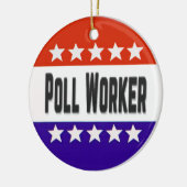 Poll Worker Keramik Ornament (Links)