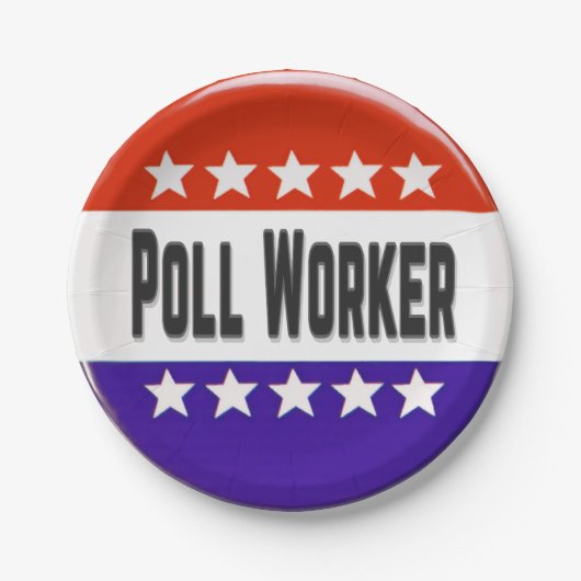 Poll Worker Pappteller (Vorderseite)