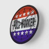 Poll Worker Runde Wanduhr (Winkel)