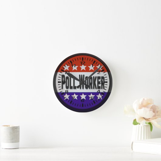 Poll Worker Runde Wanduhr (Zuhause)