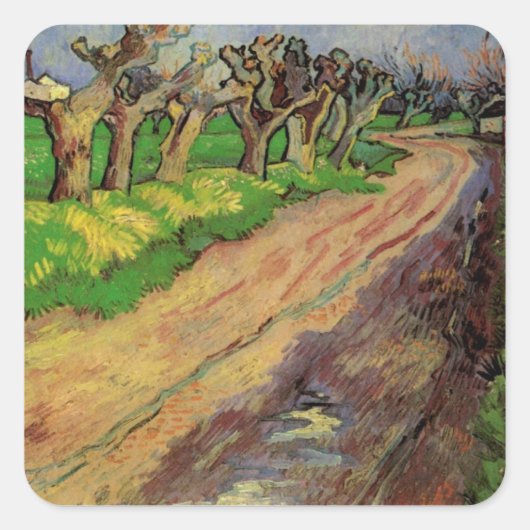 Pollard Willows von Vincent van Gogh Quadratischer Aufkleber (Vorderseite)