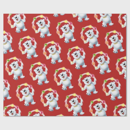 Pollenbär juggeln. Glossegengeschenk Geschenkpapier (Flach)