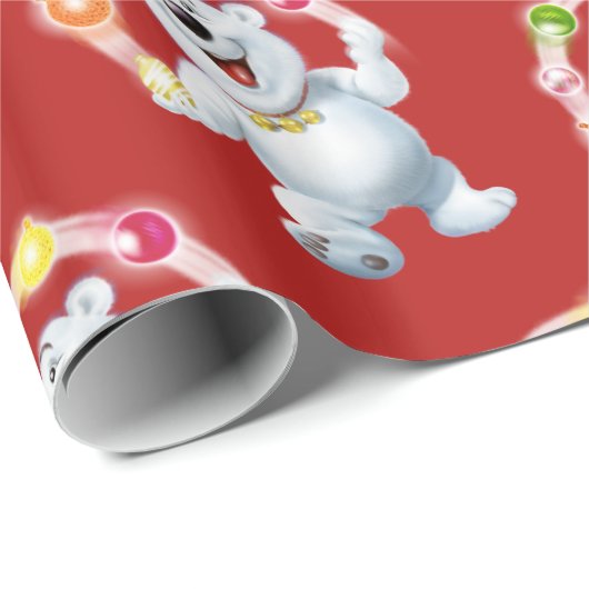 Pollenbär juggeln. Glossegengeschenk Geschenkpapier (Rolleneckpunkt)