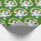 Pollenbär juggeln. Grünglanzgeschenk Geschenkpapier (Ecke)