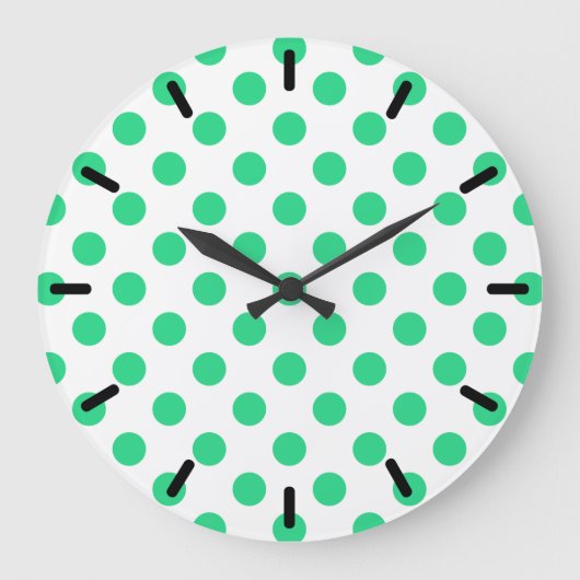 Pollenknoten, grün und weiß große wanduhr (Vorderseite)