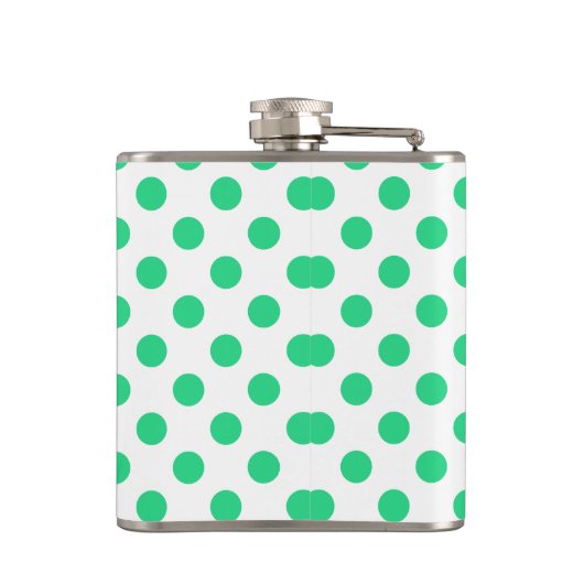 Pollenköpfe aus Grün und Weiß Flachmann (Rückseite)