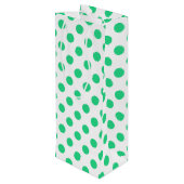 Pollenköpfe aus Grün und Weiß Geschenktüte Für Weinflaschen (Rückseite Schrägansicht)