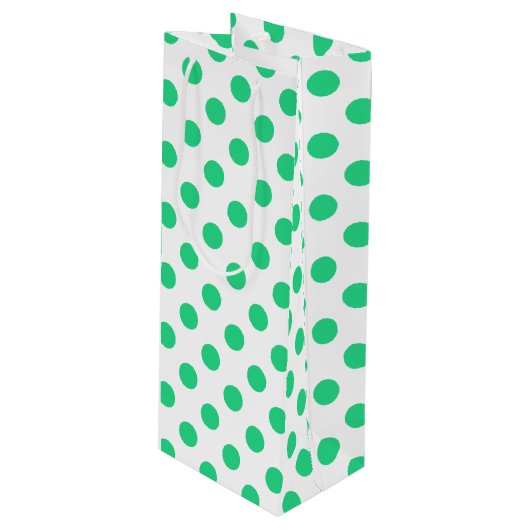 Pollenköpfe aus Grün und Weiß Geschenktüte Für Weinflaschen (Vorderseite Schrägansicht)