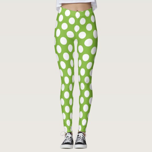 Pollenköpfe aus Grün und Weiß Leggings (Vorderseite)