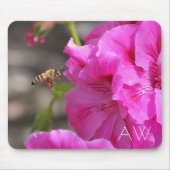 Pollinating Pink Floral Monogram Mousepad (Vorne)