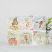 Pollinator Classroom Valentines - 6 per Sheet  Briefbogen (Stehend Vorderseite)