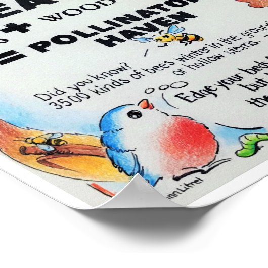 Pollinator Freundliche Bildung - Verlass der Blätt Poster (Ecke)