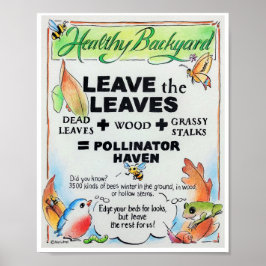 Pollinator Freundliche Bildung - Verlass der Blätt Poster