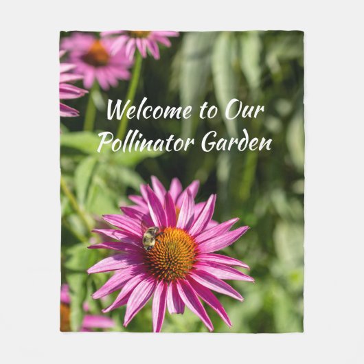 Pollinator Garden Floral Soft Fleece Throw (Vorderseite)